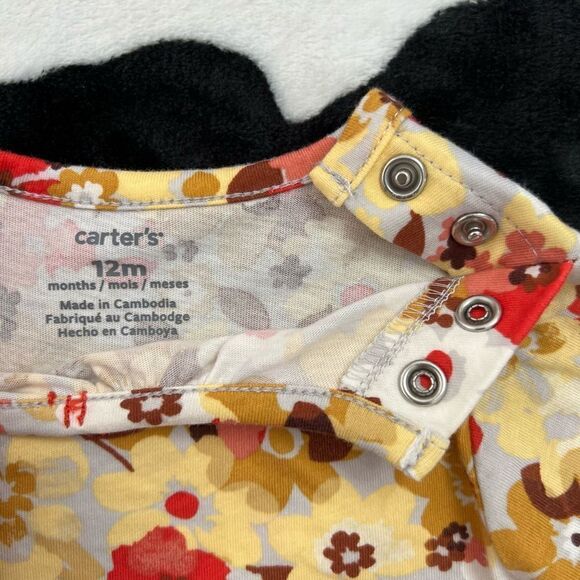 Fall Floral Baby Girl Longsleeve Peplum Bodysuit & Pant Set Size 12 months - Picture 3 of 13